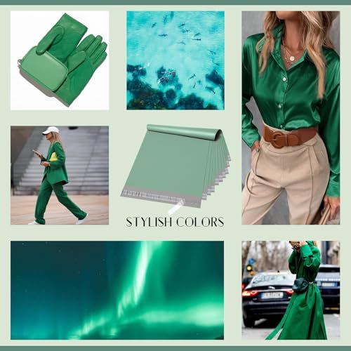 Metronic Poly Mailers 10x13 50 Pack, Small Self Seal Shipping Bags - color: Grayed Jade Green, size: 10x13 50PC