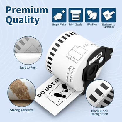 12 Rolls DK2205 (2.4 in X 100 Ft) Shipping Address Labels, Compatible with Brother QL-800 QL 600 810W 820nwb 1110NWB Printer, Replacement Continuous Labels - color: Dk 2205 | 2.4x100 Ft-12 Rolls
