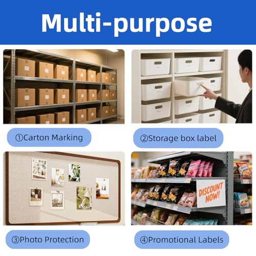 60 Pack Label Pockets, Clear Self-Adhesive Plastic Index Card Holders with Top Open,Square Label Sleeves for Organizing Storage Bins (60, 4 x 6 inches) - size: 4 x 6 inches