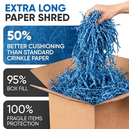 1 Cu Ft Ready To Ship Carton with Dark Blue Crinkle Paper 12x12x12" - color: Dark Blue, size: Single Wall Box