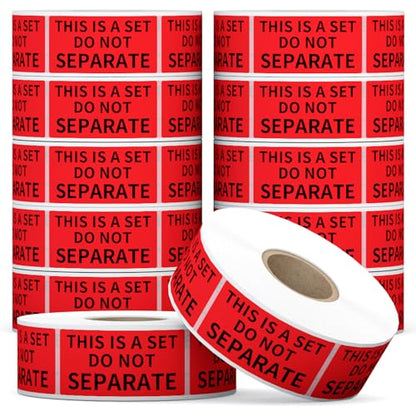 1" x 2" This is a Set Do Not Separate Labels, 12 Rolls, 6000 Labels - size: 1" x 2"