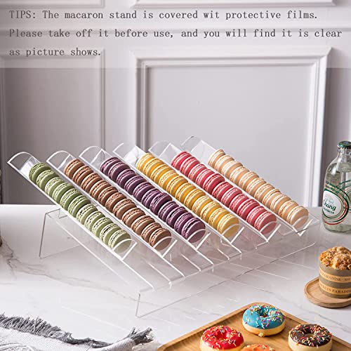 Acrylic Macaron Display Tray, Macaron Stand Cookie Display Stand with 6 Slots……