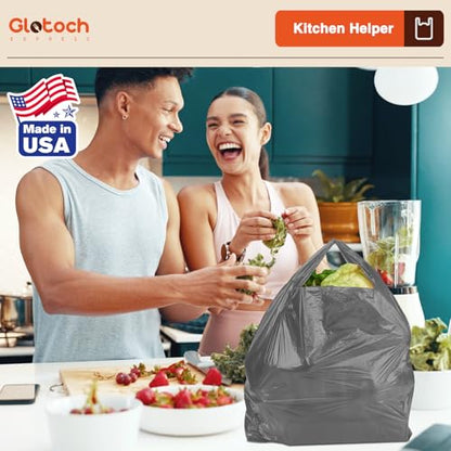Glotoch 500 Count - Plastic Grocery Shopping T-shirt Bags Gray - color: Pure Grey