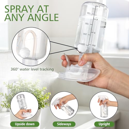 Spray Bottles 2 Pack 10oz 360° Any-Angle Spraying for Cleaning - color: Clear, size: 10oz