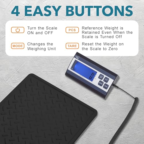 Smart Weigh Digital Shipping Scale, 440 lb x 1 oz, Black Steel Platform - color: 440 lbs Stamping