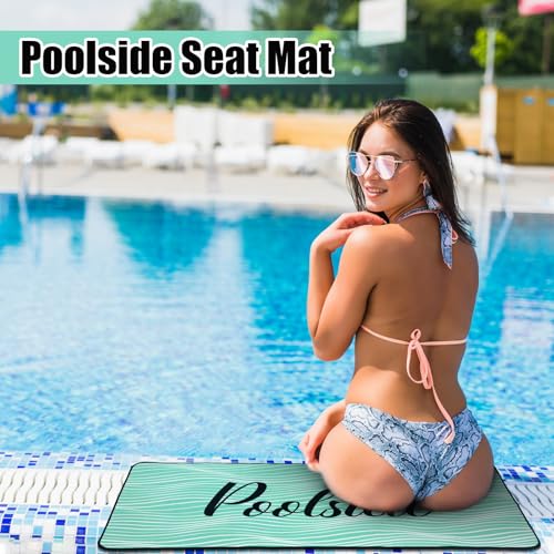 Tinideya Pool Deck Mats Non Slip Rubber with Drainage,Teal,23.62" X 35.43" - color: Teal, size: 2' x 3' (Rectangular)