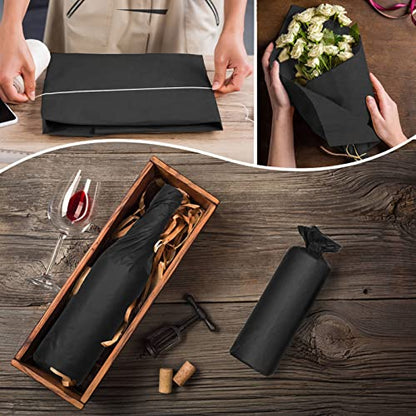 100 Sheets Black Tissue Paper Artdly 14 x 20 Inches Black Wrapping Paper Bulk for Weddings Birthday DIY Project Christmas - color: Black, size: 14x20 Inch (Pack of 100)