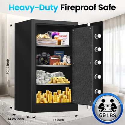 [2026 Upgraded] 35 Mins Heavy Duty Fireproof Safe, 7.5 Cuft Home Safe - size: 7.5 Cuft-35MINS