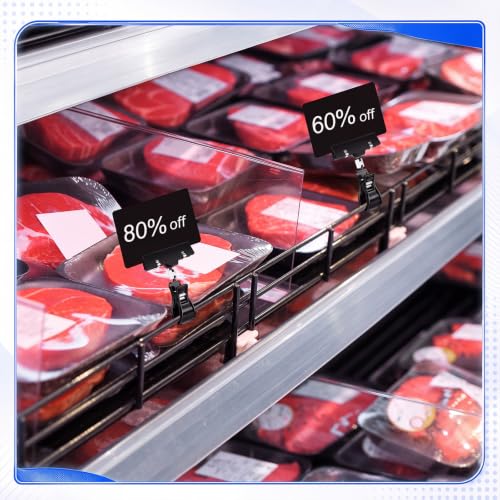 Honeydak 50 Pcs Plastic Sign Holder Clips Swivel, Black Simple Shape - style: Black Simple Shape