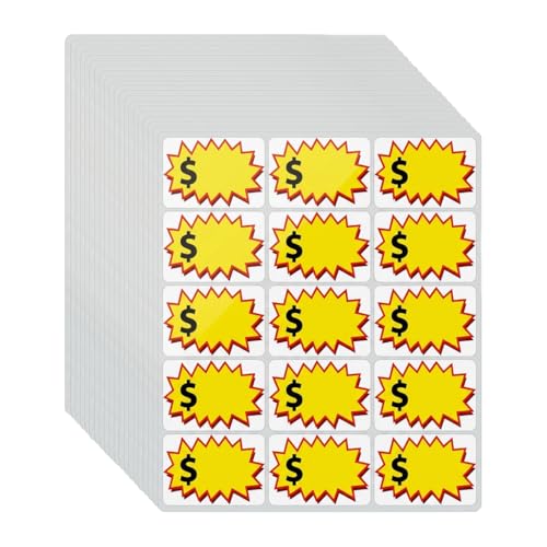 300 Pcs Garage Sale Stickers, 2"x3" Garage Sale Signs, Removable Adhesive Yard Sale Price Tag Stickers Labels with Blank Space to Write Pricing - size: 300 Pcs
