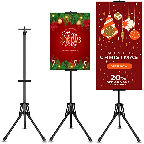 Poster Stands for Double Display, Adjustable Poster Board Height Up to 80" - color: 1 Pack Black