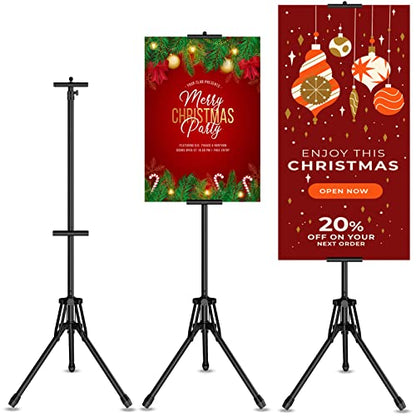 Poster Stands for Double Display, Adjustable Poster Board Height Up to 80" - color: 1 Pack Black