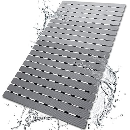 BEMISO Shower Mat Non Slip Bathtub Mat 27.5 x 15.7 Inch Bath Mat for Tub - color: Gradient Grey, size: 27.5 x 15.7 inches