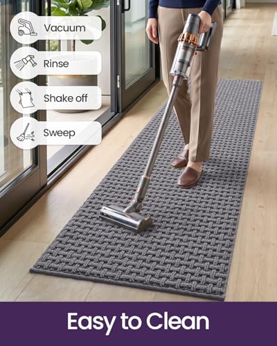 DEXI Hallway Runner Rug 24x72, Non Slip Runner Rugs Washable, Light Grey - color: Light Grey, size: 24'' x 72''(Runner)