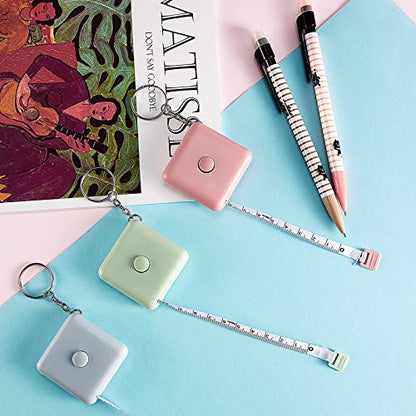Weewooday 6 Pack Mini Tape Measure Keychain 60 Inch Retractable Sewing