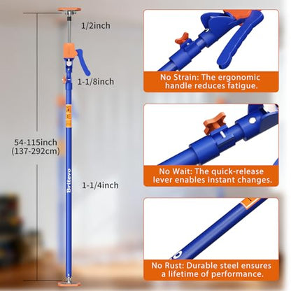 2PK Cabinet Jack, 54-115 inch Adjustable Support Pole - size: 54"-115" 2PK