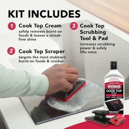 Weiman Glass & Ceramic Cooktop, Stove Top & Oven Cleaner Kit
