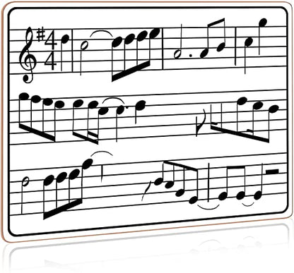 Scribbledo 5 Pack Dry Erase Music Staff White Boards 9" X 12 Inch Lapboard Double Sided Musical Notes whiteboard for Kids Students, Musicians and Home (5 Erasers Included)