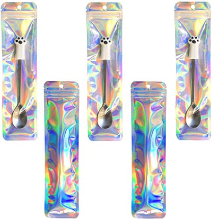 300Count Holographic Beadable Pen Packaging Bag for Small Business,Resealable 2.4x9 inchs Sample Packaging Sealable Packaging Zipper Bags for Jewelry, Cosmetic,Candys - size: 2.4x9inch-300