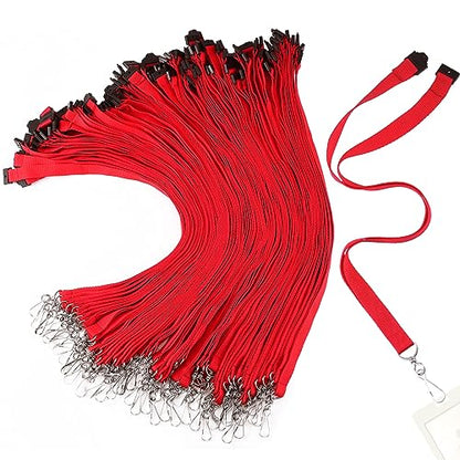 Patelai 120 Pcs Breakaway Lanyards with J Hook, Red - color: Red