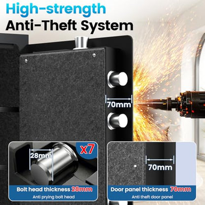 [2026 Upgraded] 35 Mins Heavy Duty Fireproof Safe, 7.5 Cuft Home Safe - size: 7.5 Cuft-35MINS