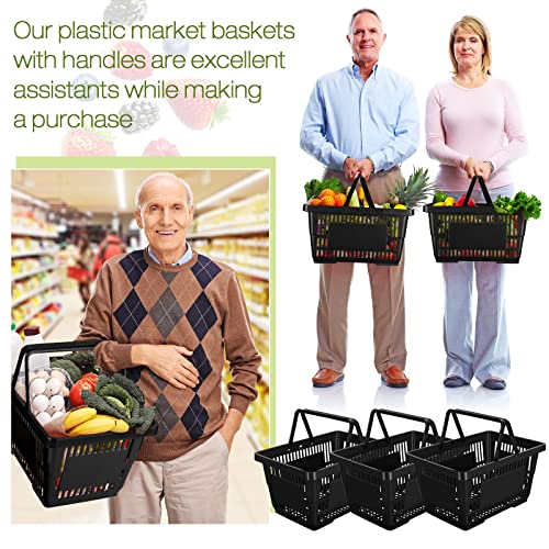 20 Pcs Bulk Shopping Baskets with Handles, Black - color: Black