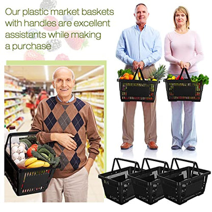 20 Pcs Bulk Shopping Baskets with Handles, Black - color: Black