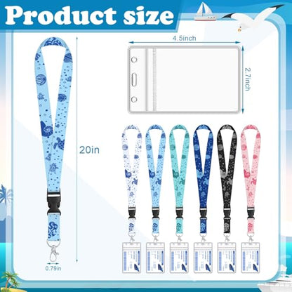 HONSIO 6 Pack Cruise Lanyard for Ship Cards, Cruise Essentials 2026, Ocean - color: 6 Pack Ocean