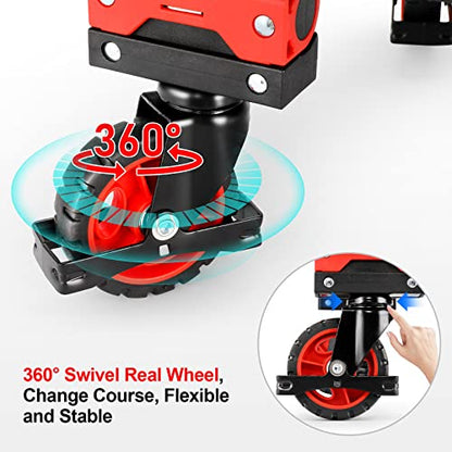 Folding Hand Truck Dolly, 330lb Convertible 4 to 2 Wheel Moving Cart, Red - size: 330LB