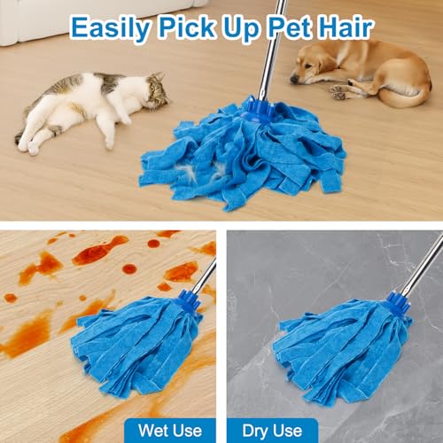 KeFanta Mop, Microfiber Cloth Mops for Floor Cleaning, 49" Long Handle