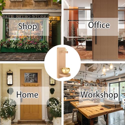 Shopkeepers Bell for Door Opening – Decorative Wooden Chime with Brass