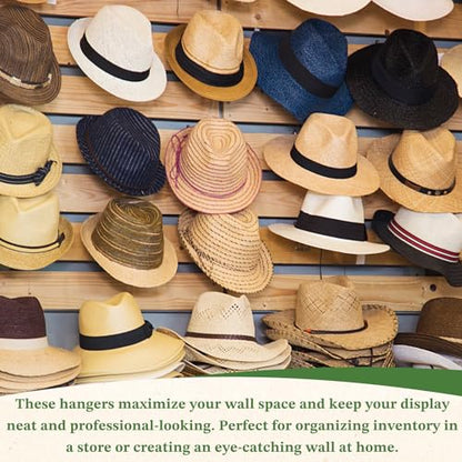 4 Pcs Hat Wall Mount Holder Metal Hat Rack Hangers Display Rack Retail Store Display Shelves Organizer for Caps, Ball Holder, Wig Display Black
