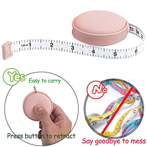 3 Pack Tape Measure 3m/120 Body Measuring Tape for Body Cloth Tape Measure Fabric Tailors Sewing Medical Measurements Tape Retractable Dual Sided Ruler - color: Orange Blue Pink