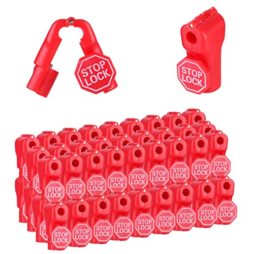 LeaGerous 200 Pcs Magnetic Peg Hook Stop Lock 6mm, Display Hook Magnet Security Locks Compatible with 4.5-5.9mm pegboard for Retail Store and Shopping Center (Red) - color: Red