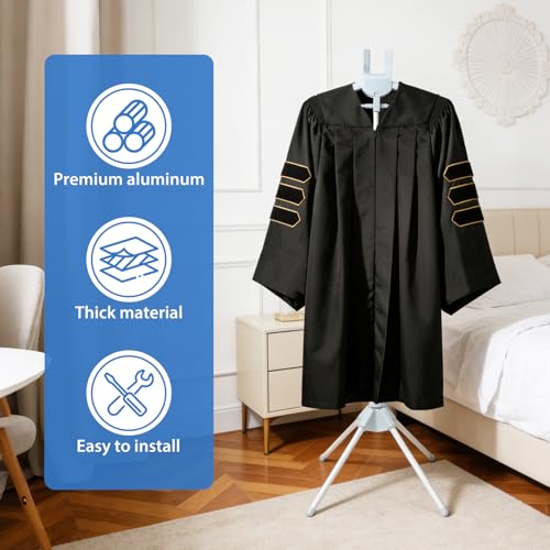 Adjustable Cap and Gown Display Stand, 32-63 Inch, Grey - color: Grey
