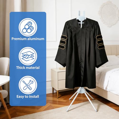 Adjustable Cap and Gown Display Stand, 32-63 Inch, Grey - color: Grey