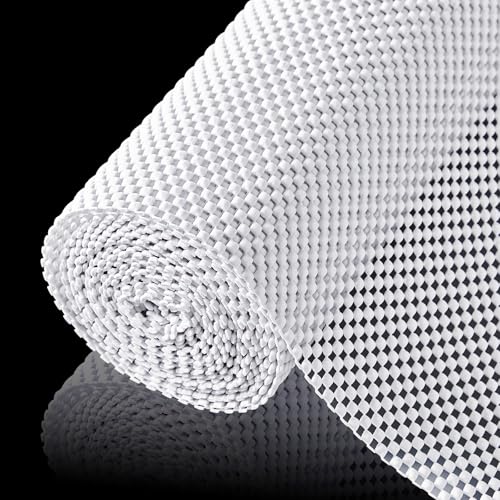 Shelf Liner for Kitchen Cabinets and Drawers, White, 12" x 360" - color: White, size: 12"W x 360"L