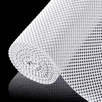 Shelf Liner for Kitchen Cabinets and Drawers, White, 10" x 240" - color: White, size: 10"W x 240"L