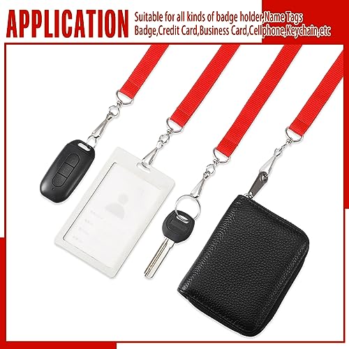 Patelai 120 Pcs Breakaway Lanyards with J Hook, Red - color: Red