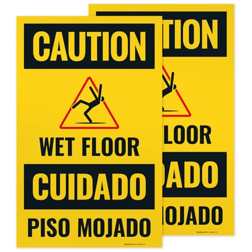 Caution Wet Floor Sign Kit, - size: 10x16 Inches, style: 2 Pack - Replacement Panels