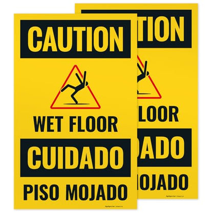 Caution Wet Floor Sign Kit, - size: 10x16 Inches, style: 2 Pack - Replacement Panels