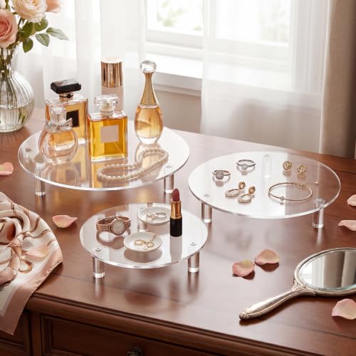 Lineshading 3 Pcs Round Acrylic Display Riser Clear (9'', 11'', 13'') - size: 9'',11'',13'', style: Round