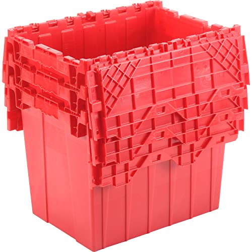 Global Industrial Distribution Container With Hinged Lid 21-7/8x15-1/4x17-1/4 Red - color: Red