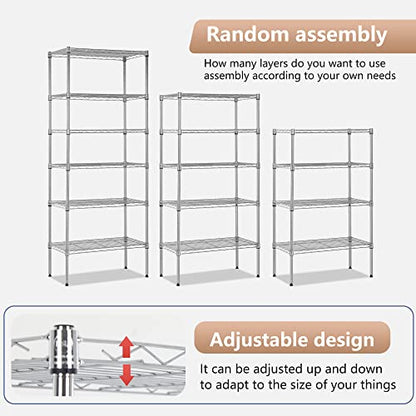 FDW | 6-Tier Wire Shelf | 23" x 13" x 59" | Chrome - color: Chrome, size: 23×13×59