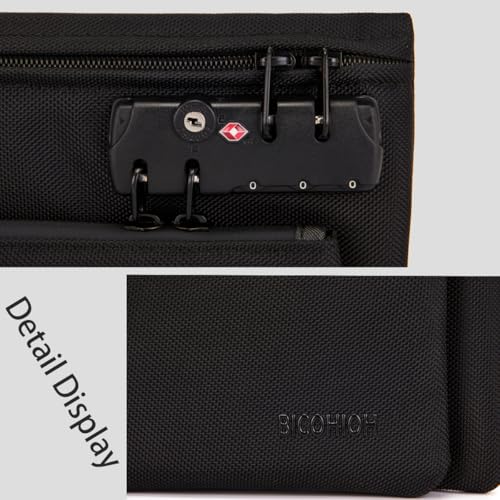 Money Bag with Lock, Double layer Cash Bag, Notary Supplies, Valuable Storage Bag,Lock Bag travel safe - color: Black