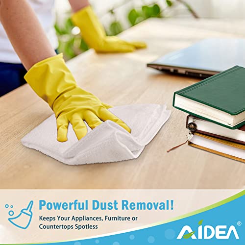 AIDEA White Microfiber Cleaning Cloth, 100PK, Cleaning Rags, 11.5"×11.5" - color: White