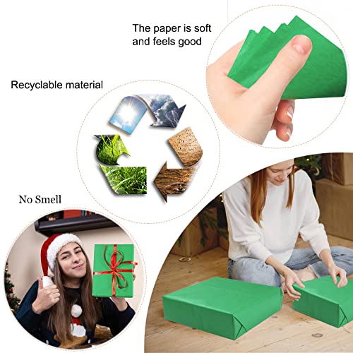 100 Sheets Green Tissue Paper Artdly 14 x 20 Inches Green Wrapping Paper Bulk for Weddings Birthday DIY Project Christmas - color: Green, size: 14x20 Inch (Pack of 100)