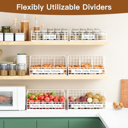 Egg Basket, Stackable Wall Mount Countertop Egg Holder with Weekday Labels - color: White, size: 3-Tier（with printed labels）