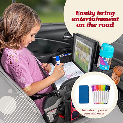 Lusso Gear Kids Travel Tray for Toddlers & Kids - Car Seat Lap Tray for Airplane & Road Trip Activities (Geometric) - color: Geometric