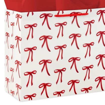 Hallmark 10" Large Gift Bag with Tissue Paper and Blank Card (Red Bows) - style: Red Bows